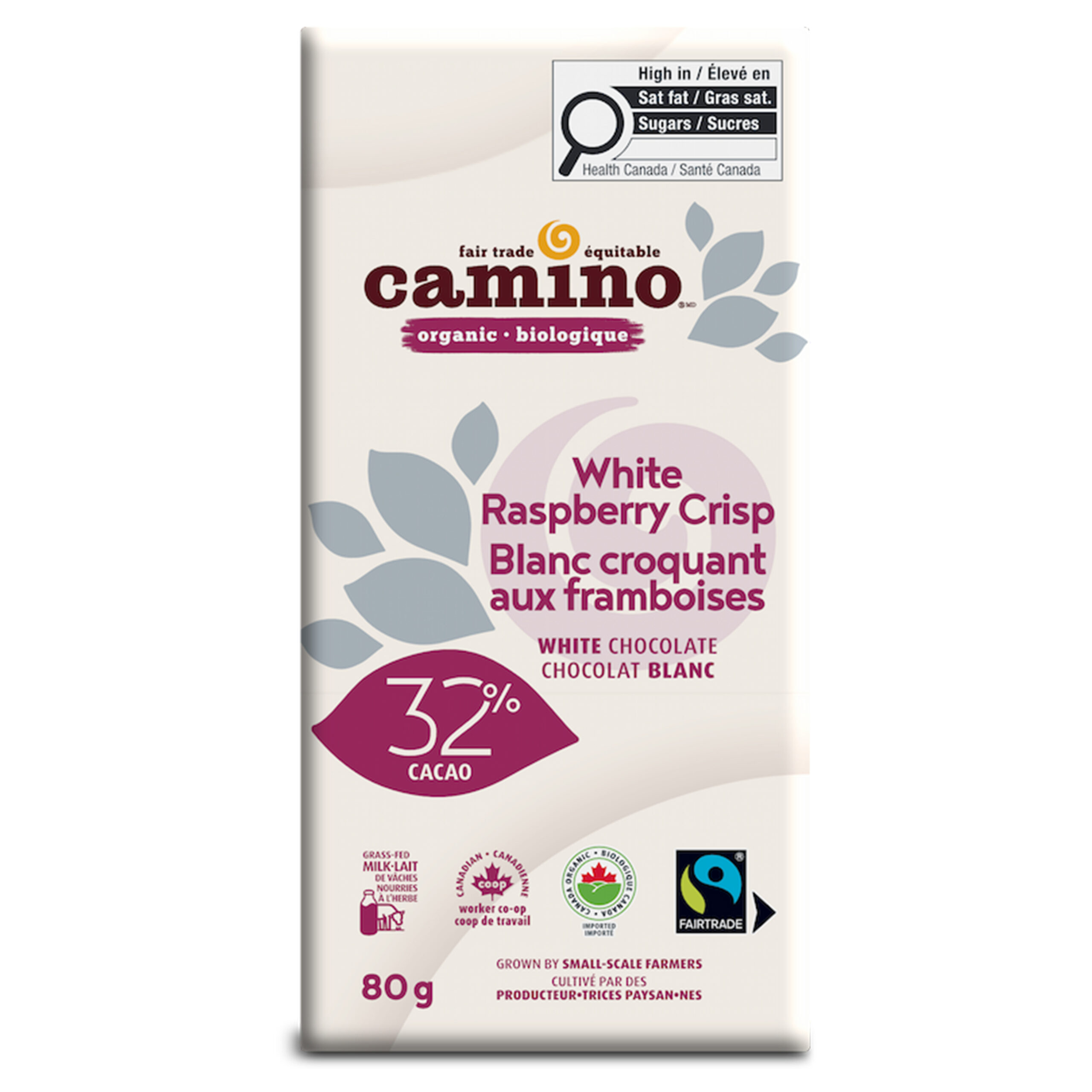 Chocolat blanc croquant aux framboises